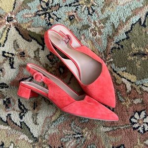 Franco Sarto Red Slingback Flats / Loafers